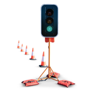 Tripod mounted traffic lights