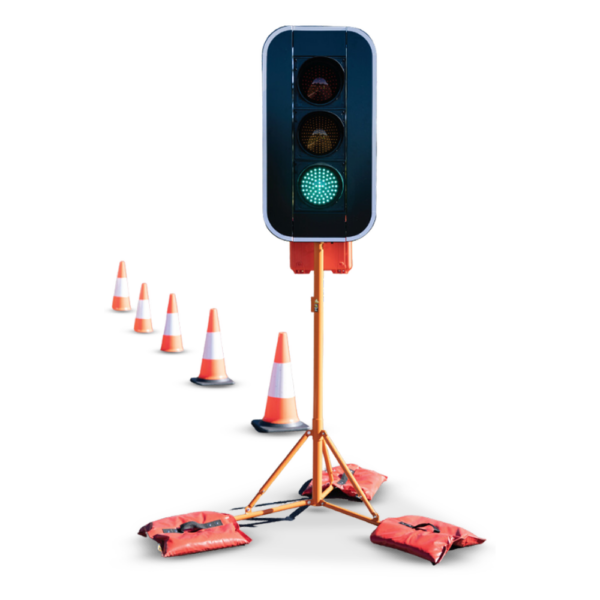 Tripod mounted traffic lights